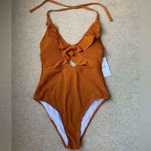Cupshe NWT Rust One Piece Swimsuit - Medium